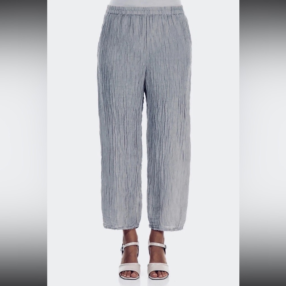 Grizas Artwear Silk Linen Textured Pants.